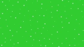 Christmas motion background. Isolated snowfall with white snow flakes on green background. Looped video.