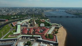 Saint-Petersburg, Peter and Paul Fortress, Aero, Video, 