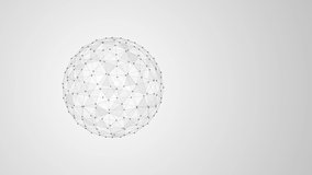 The polygonal ball is transformed, distorted. Display lines, points, edges, faces. Black and white background.4K. The motion design. A looped roller. - Powered by Shutterstock - Get 15% off with code: PIKWIZARD15