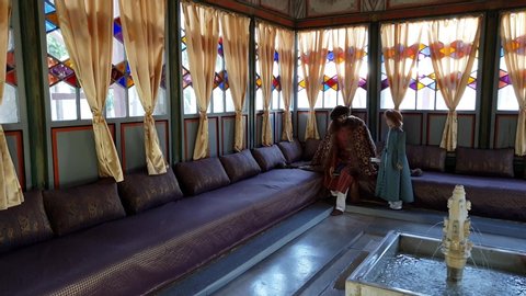 Bakhchisaray, Crimea - July 2.2019. interior of Bakhchisaray Palace,residence of Crimean khans of XVI century. Summerhouse