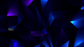 Blue lights moving across a low-poly wall,
casting shadows an reflections as they move.