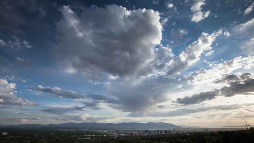 Beautiful cloudy Salt Lake City Utah Timelapse