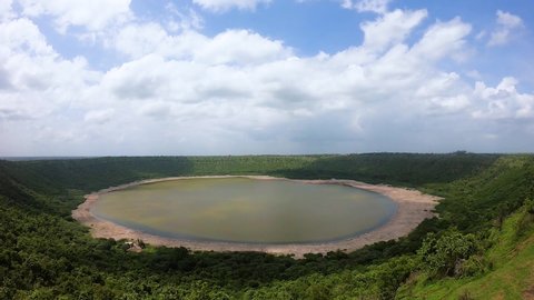 Lonar Meteroid Impact Crater Timelapse Jalna Maharashtra Meterotic Alkaline and Saline Lake
