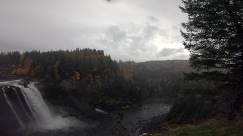 Snoqualmie Falls Pan Right to Left Wide 4K