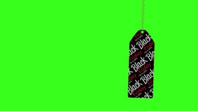 Black Friday sale price tag up to 60% sways on green screen ideal for website or advertising. Loop video