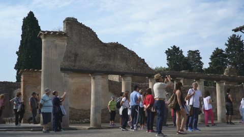 POMPEII, ITALY - 29TH APRIL 2018: Exterior of the Stabian baths in the Pompeii, Italy, Europe.
