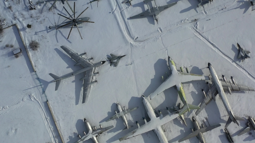 Aerial view on Central Air Force Museum Monino
