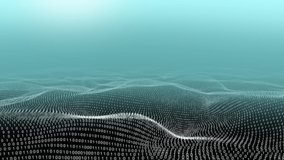 Animation of a moving landscape of binary coding against a hazy blue sky background - Powered by Shutterstock - Get 15% off with code: PIKWIZARD15