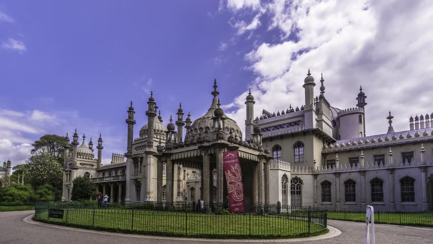 Time lapse view of the Brighton Royal pavillon, former royal residence of King George IV of England, formerly Prince Regent