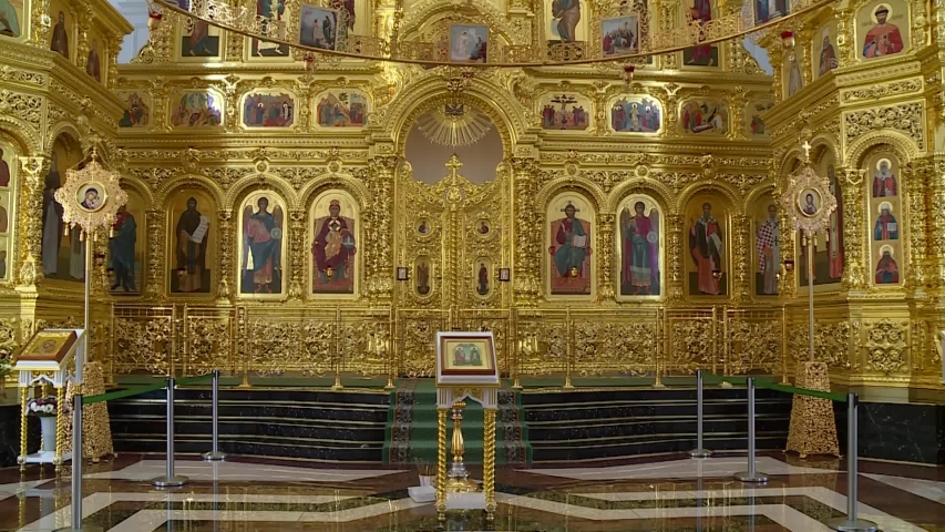 Christian Orthodox Church In Russia. Chandelier in the temple