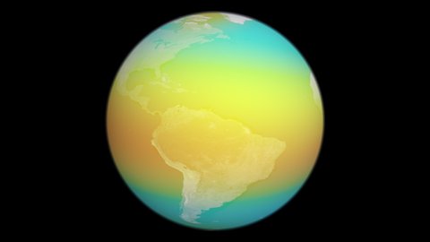 World map with changing temperatures for climate change concepts