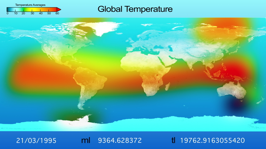 World map with changing global temperatures for different years. Global Warming Concept Royalty-Free Stock Footage #1040401931