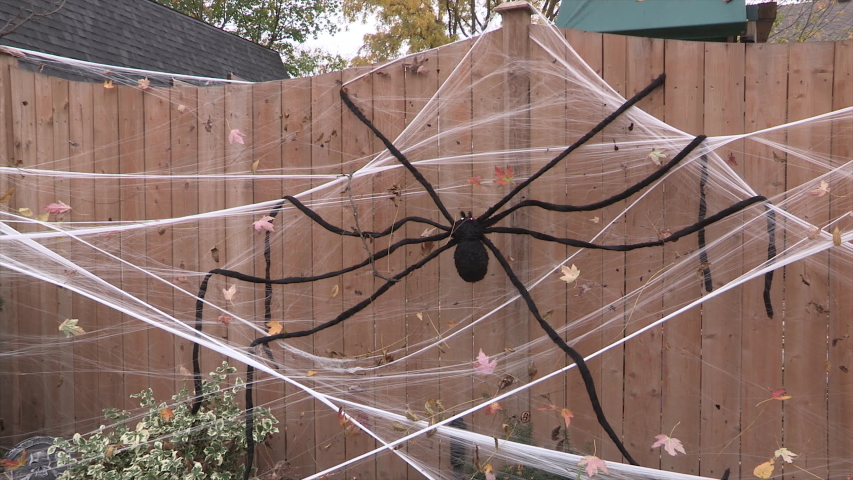 Toronto, Ontario, Canada October 2019 Haunted Halloween house with pirate ship theme with spooky decorations