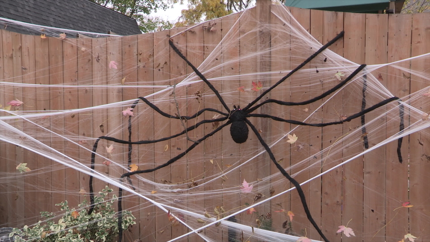 Toronto, Ontario, Canada October 2019 Haunted Halloween house with pirate ship theme with spooky decorations