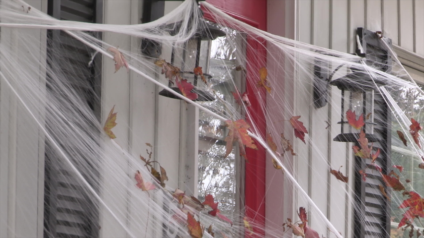 Toronto, Ontario, Canada October 2019 Haunted Halloween house with pirate ship theme with spooky decorations