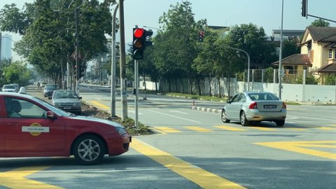 Kuala Lumpur, Malaysia - October 17, 2019: Time lapse hyperlapse POV driving in Kuala Lumpur street.