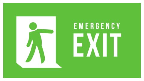 The emergency exit icon is a video. escape