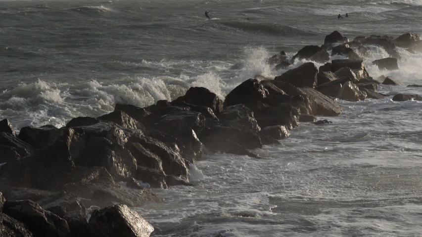 waves crashing on rocks, mediterranean sea, France