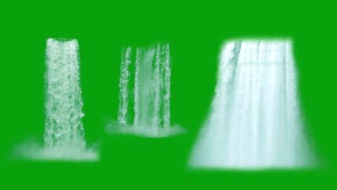 Waterfalls with green screen background 2
