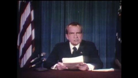 CIRCA 1974 - In his resignation speech, Nixon talks about how his administration strengthened America's relationships with China and the Middle East.