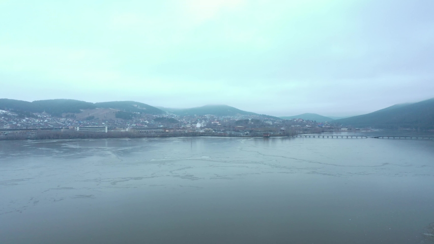 The White river in the town of Beloretsk