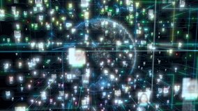 A lot of people pictures in cyberspace in social network concept with big data stream of people faces linked to each other by light green lines on the background of the planet model, 3d rendering 4K - Powered by Shutterstock - Get 15% off with code: PIKWIZARD15