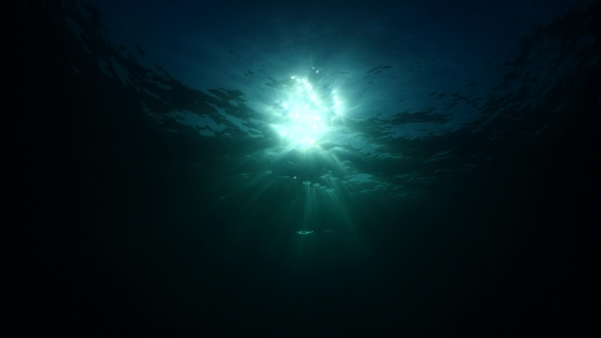 Sun ray and sun beam scenery underwater waves on surface of water slow ocean scenery backgrounds | Shutterstock HD Video #1040530193