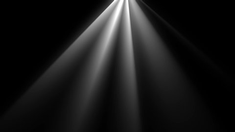Light rays from above on black background looped animation. Clubbing and disco party light animation. Moving Light Rays or Optical Lens Flares Loop Animation. High Quality 4K loop