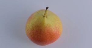 Fresh ripe pears close up stock footage. Top view of the Pyrus pyrifolia rotation.