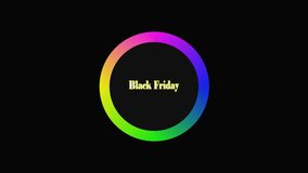 Black friday, animated video, promo banner, special offer, sticker for promo video. The concept of sale and clearance. Video marketing, promotional discounts. With alpha channel.