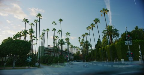 Time-lapse of traffic at the Beverly Hills Hotel in Beverly Hills, Los Angeles