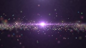 Violet light shine particles bokeh, holiday concept. Christmas animated gold background with circles and stars. Space background. Seamless loop. - Powered by Shutterstock - Get 15% off with code: PIKWIZARD15