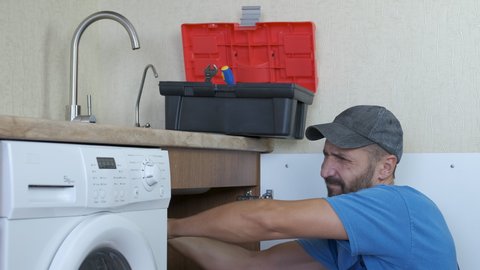 Repair Of The Kitchen Faucet Stock Footage Video 100 Royalty Free 1038057392 Shutterstock