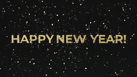 Happy New Year confetti season's greetings video card. 4K animation that shimmers and glitters you into the new year. 