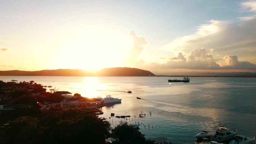 kingston/Jamaica   aerial video from Port Royal taken by drone camera 