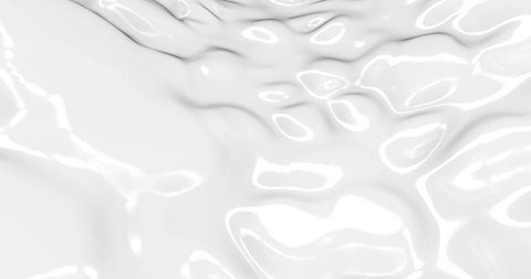 Liquid abstract white background. Smooth glossy texture 3D rendering loop 4k.