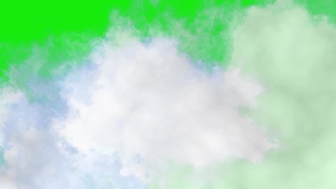 clouds or smoke with green screen. clouds animation. smoke animation. fly through clouds.