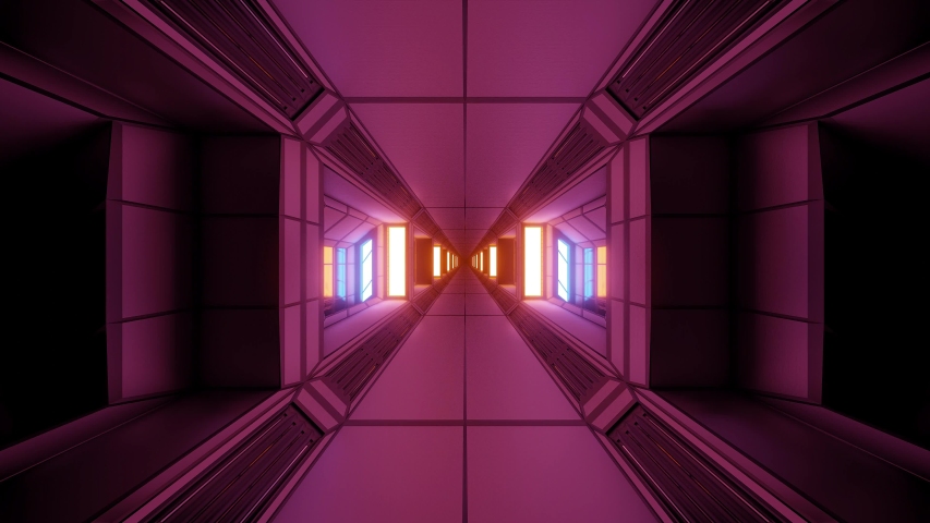 Futuristic Sci-fi Space Tunnel Corridor