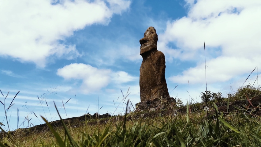 Four Hands Moai at Ahu Huri a Urenga, Easter Island, Chile - 4K