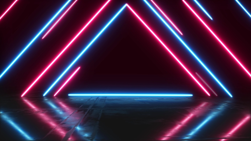 Neon lights abstract motion animated background.Abstract motion lighting equipment and lights effects.Neon lights looped animation for music videos and fluid background. flashing neon lights. SERIES-3 Royalty-Free Stock Footage #1040633693