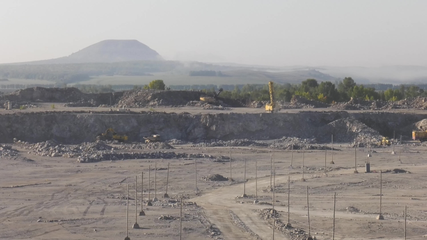 Shakh-Tau. Limestone quarry in automn.