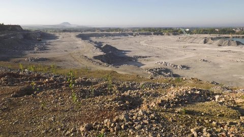 Shakh-Tau. Limestone quarry in automn.
