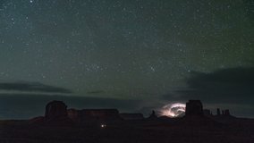 Astro timelapse of thunderstorm over mesas in Monument Valley in Utah - Powered by Shutterstock - Get 15% off with code: PIKWIZARD15