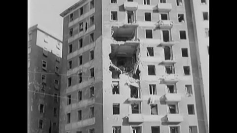 CIRCA 1940s - An Italian propaganda film from World War II showing the bombing of Rome