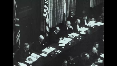 CIRCA 1946 - Goering, von Ribbentrop, and Streicher are found guilty at the Nuremberg Trials. Schacht and von Papen are acquitted.