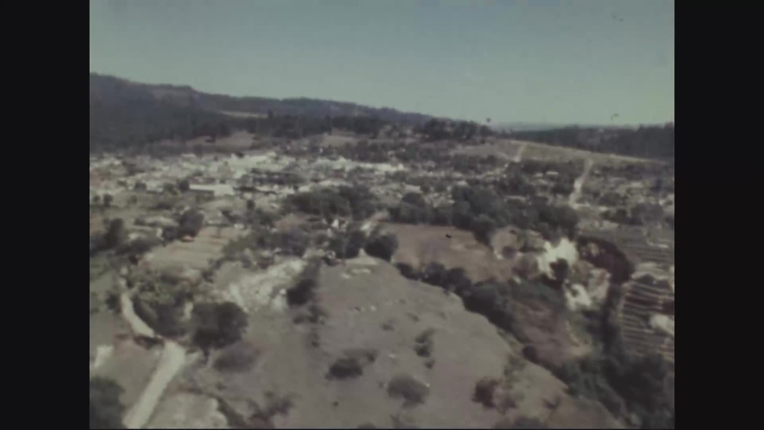 CIRCA 1976 - An aerial view shows San Martin, Guatemala, which was just hit by an earthquake.