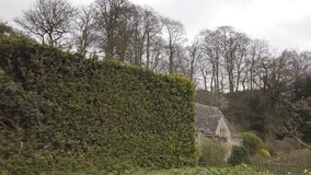 video of the typical stone houses of Bibury, a traditional village in the cotswolds, uk