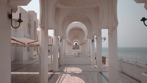 This video is about drone videos shot in Saudi Arabia - Jeddah. Capturing a beautiful floating mosque in the red sea.