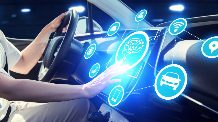 Automobile Ai Artificial Intelligence Concept Autonomous Stock Footage ...