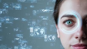 Biometric concept. Iris recognition. Smart contact lens. Security systems. - Powered by Shutterstock - Get 15% off with code: PIKWIZARD15